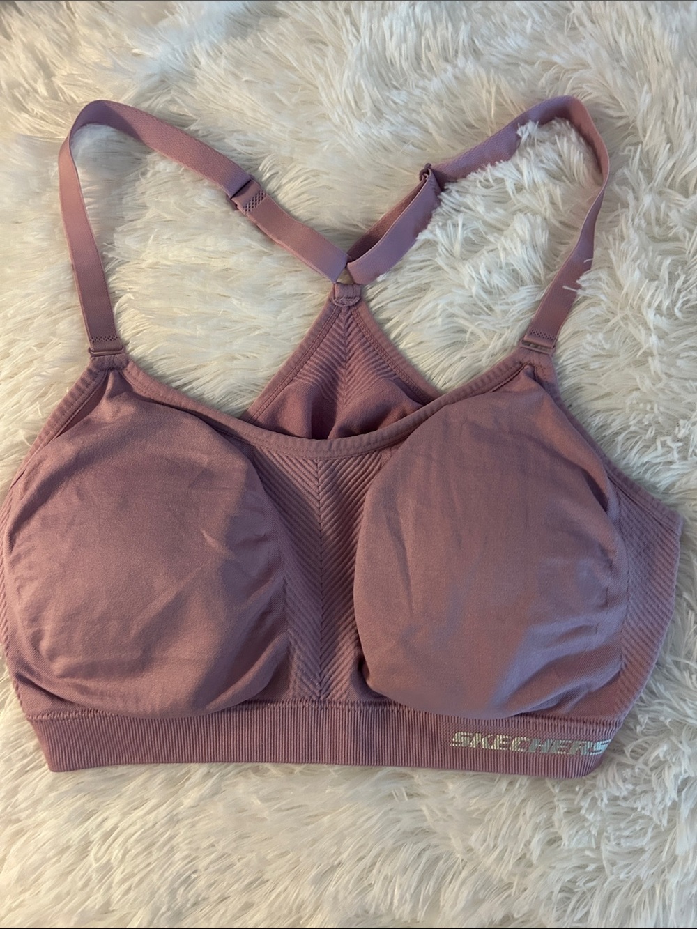 Skechers Mauve Padded Wireless Racerback Sports Bra